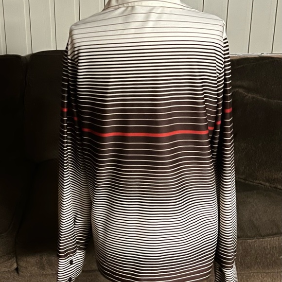 Styled by Terry Chicago • Vtg • Brown/White • Striped • Women • Large • Blouse - Picture 12 of 16
